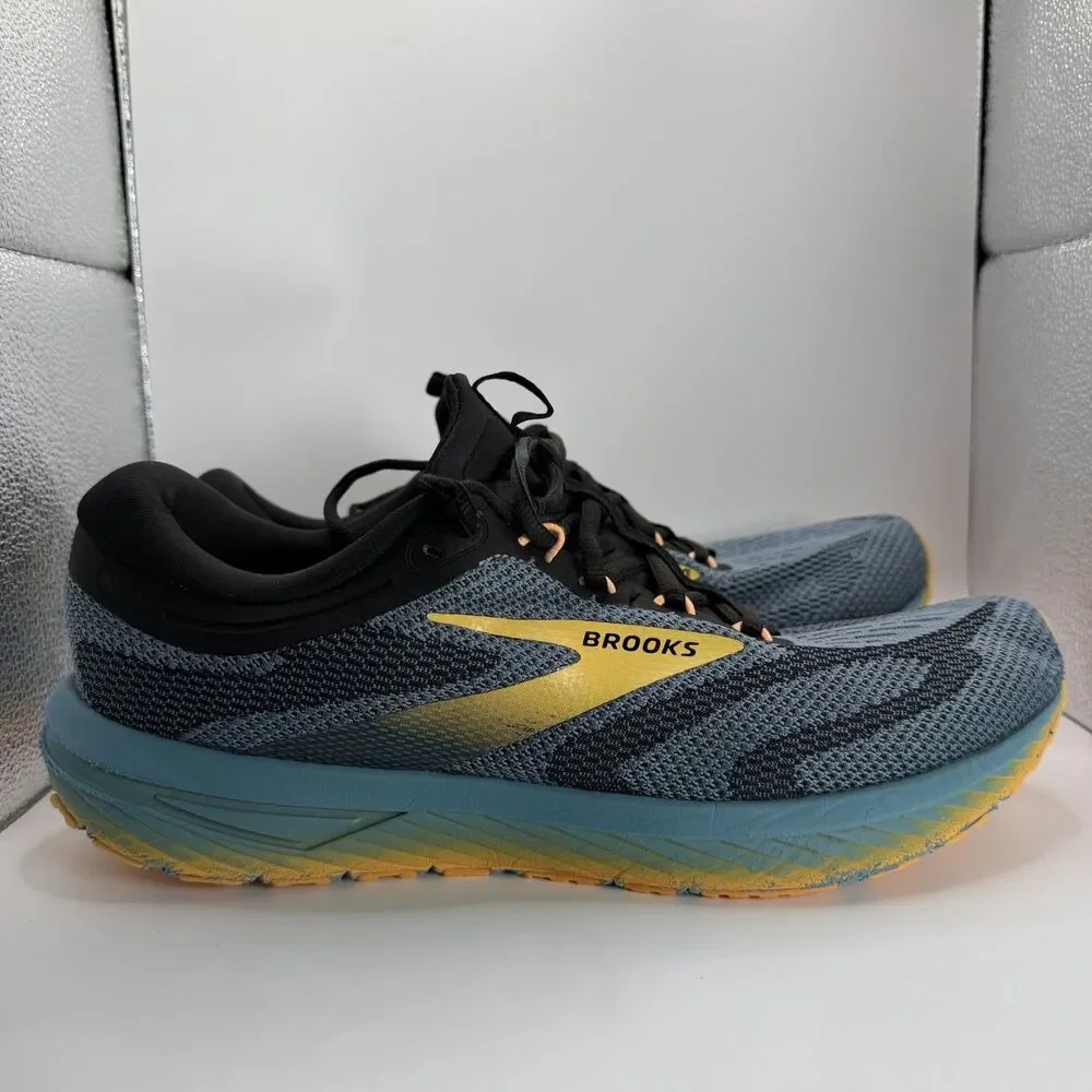 Brooks Revel 7 Shoes Mens Size 13 D Blue Yellow Running Cushioned Trainer